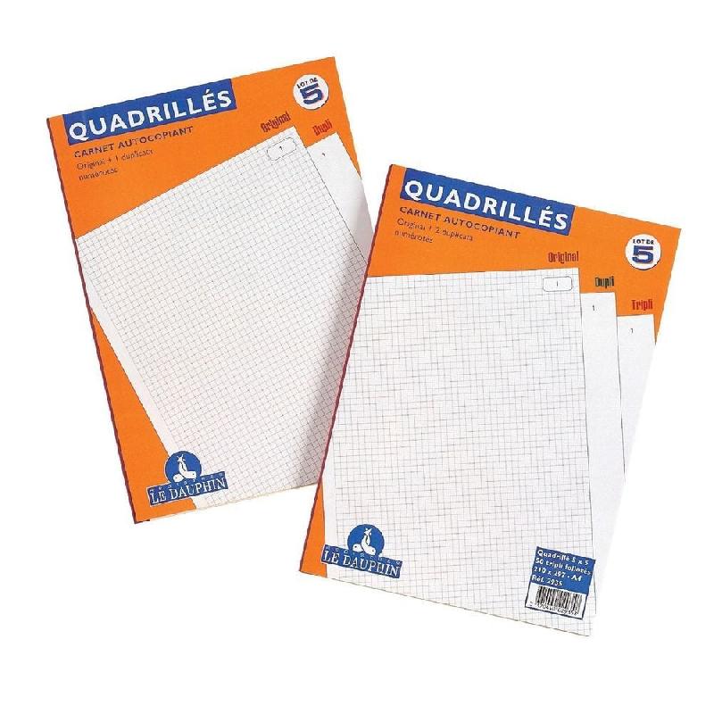 Manifolds quadrillés 5x5 autocopiants 105x148mm - Lot de 5 carnets - dupli_1