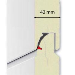 Porte de garage sectionnelle manuelle - panneau à cassettes avec hublots - Atout Fermetures - isolée 42mm - finition woodgrain - largeur 2400mm x hauteur 2000mm_1