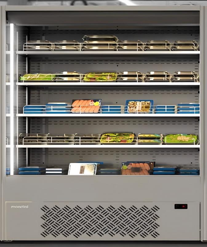 Vitrine libre service murale - Température de -1°C à +5°C - Finitions blanc, noir, gris - Faible profondeur - Froid ventilé - 2 compresseurs pour MURALES 19_1