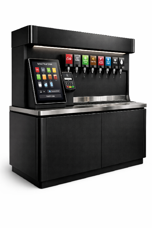 Bar à boissons intelligent à fort volume - Solution autonome de distribution de boissons gazeuses et sodas frais_1