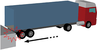 Butoir en acier pour amortir les chocs de camions