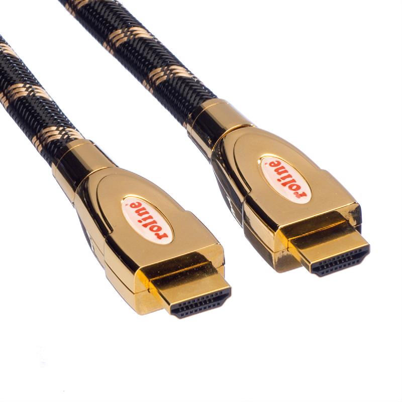 ROLINE GOLD Câble HDMI Ultra HD avec Ethernet, M/M, Retail Blister, 1 m_1