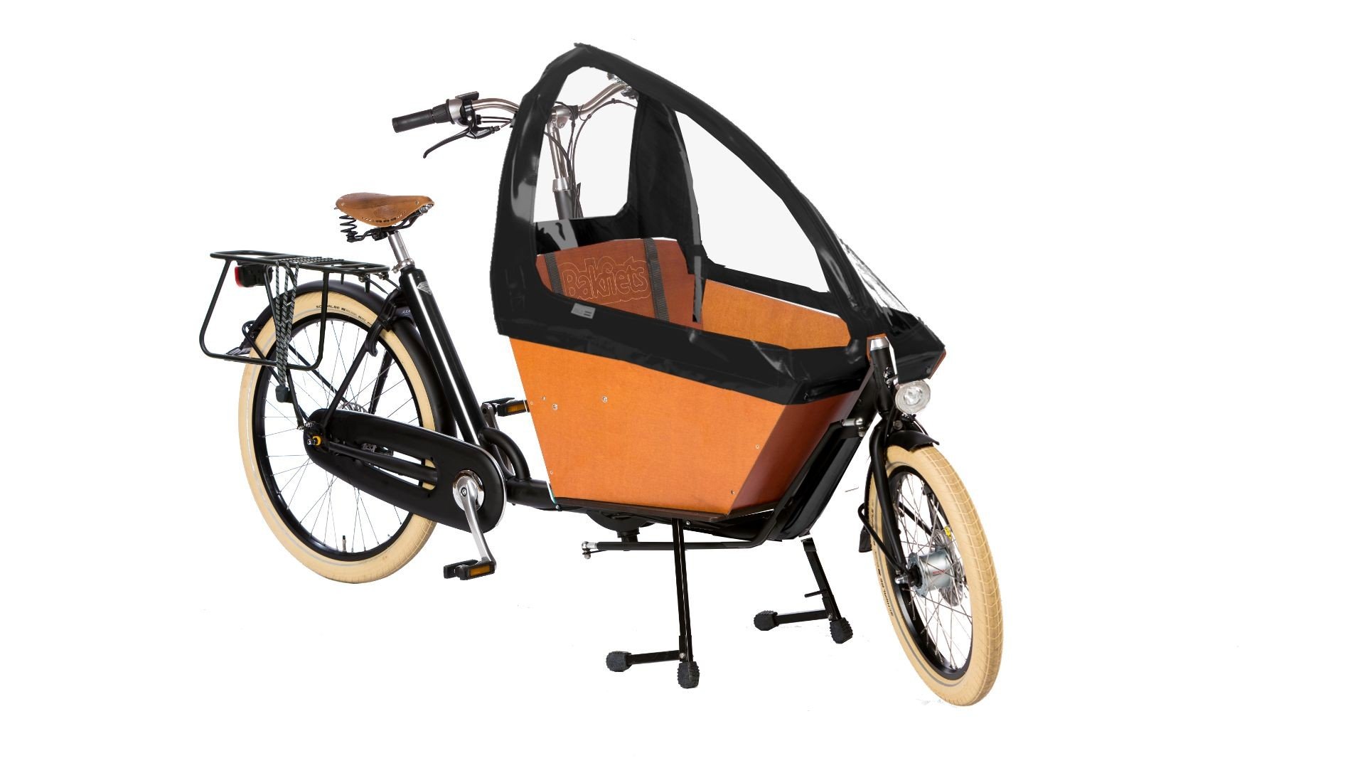 Biporteur court Bakfiets Confort - Fourche et cadre en acier, 2 enfants ou 80 kg de marchandises_1