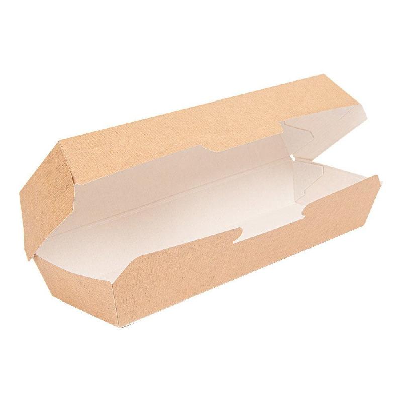 Boîte hot dog The Pack carton ondulé nano micro naturel 23,2x9x6,3cm - par 50_1