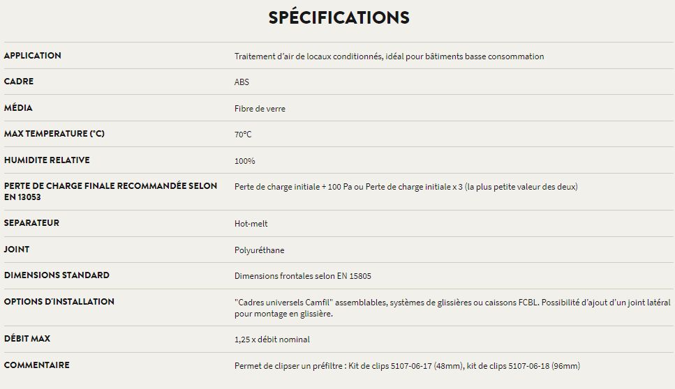 Opakfil ES - Filtre de ventilation compact en V - Camfil - Hauteur 592 mm - Très faible consommation d'énergie_1