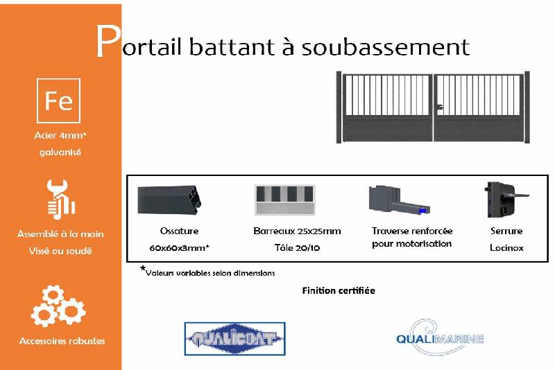 Portail battant à soubassement - 12000 / 2250_1
