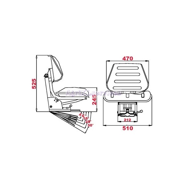 Siège universel adaptable sans accoudoir - suspension mécanique 120 kg - embases réglables pour tracteurs agricoles_1