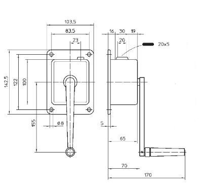 Treuil manuel WA50/100 pour levage de charges légères