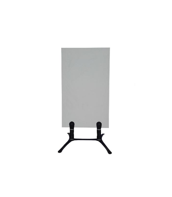 Panneau trottoir plaque PVC blanche sur piétement métal - 120 x 60 cm - Référence : PFN120BPN_1