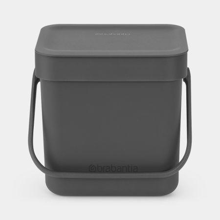Petite poubelle à compost écologique et compacte 3 litres - Brabantia Sort & Go - Grey_1
