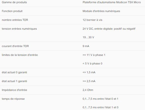 Tsxdez12d2 - Module logique Schneider Electric Solar France - 12 entrées 24VCC logique positive ou négative_1