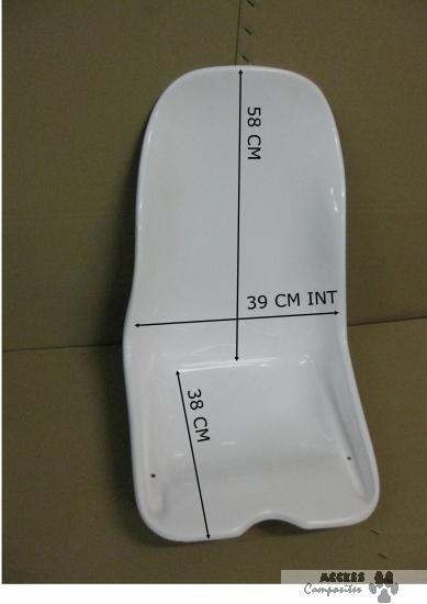 Siège polyester ULMSP - Polyester léger 1.5kg - Hauteur dossier 58cm, largeur 39cm, longueur assise 38cm_1