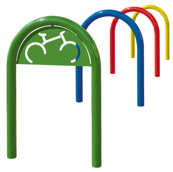 Appui cycles trombone avec signalétique - diamètre 60mm - peint - Réf : 8201053_1