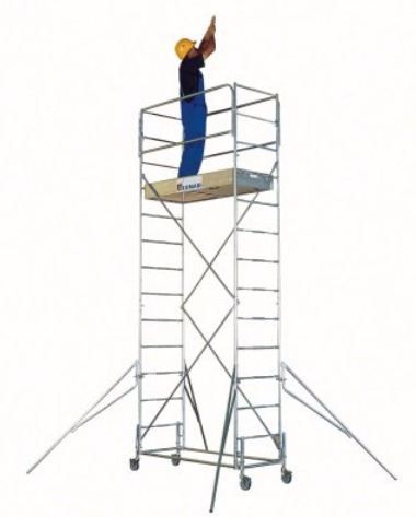 Échafaudage passe-partout GENERIS 300-4 - COMABI SNC - roulant en acier galvanisé - hauteur de travail 6,50 m_1