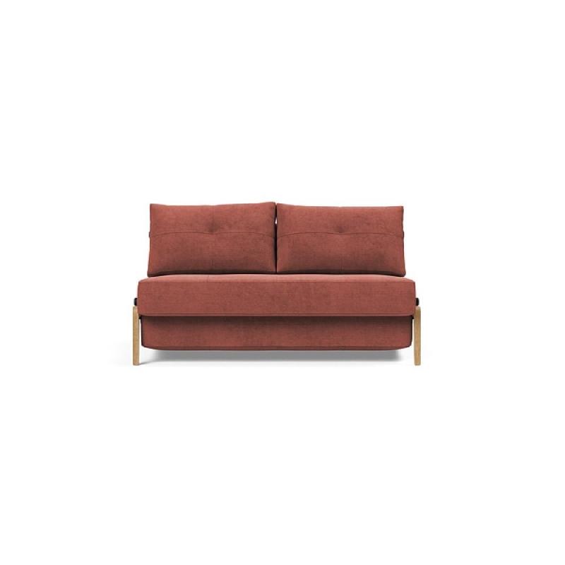 Innovation Living - Canapé design Cubed Wood 02 - Convertible lit 200x160 cm - Tissu Cordufine Rust - Faible encombrement et confort moelleux_1