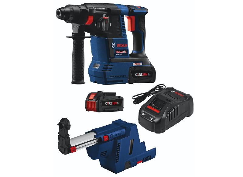 Perforateur Bosch GBH18V-26K24GDE - Marteau perforateur sans fil 18V avec collecteur de poussière HEPA et batterie CORE18V_1