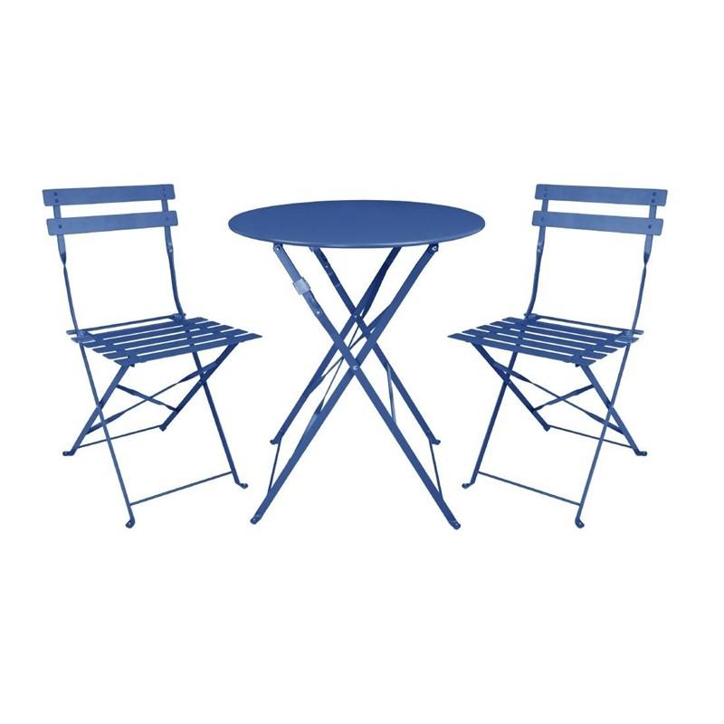 Table de terrasse ronde Perth bleu marine foncé | Bolero - DZ875_1
