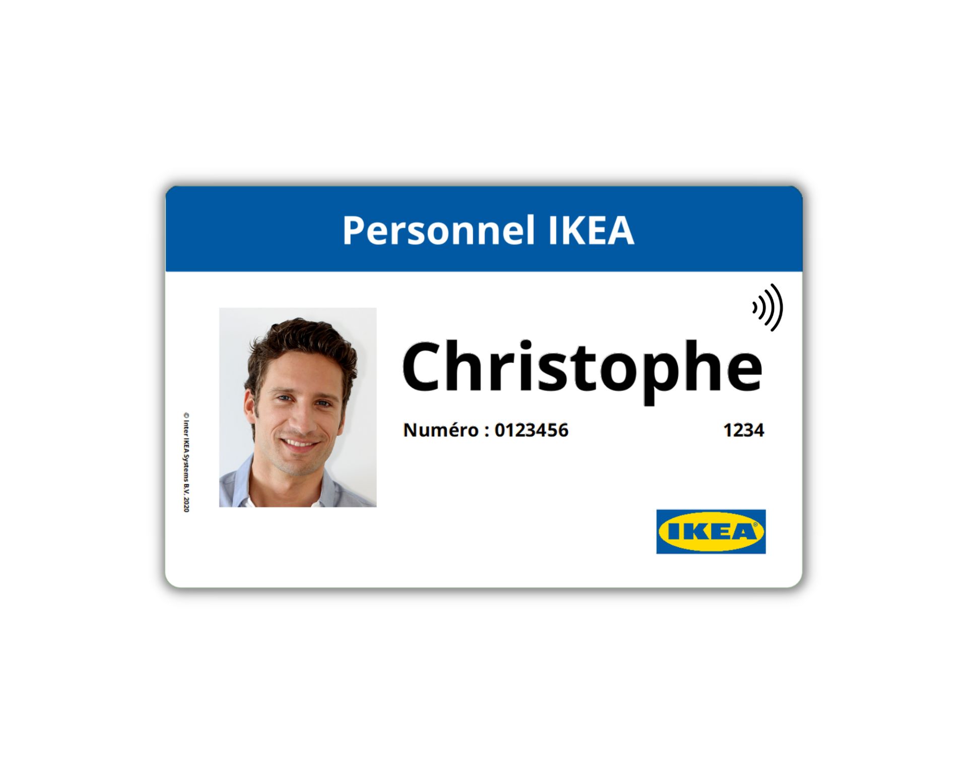 Badge d'accès monochrome ou en couleur avec puce RFID pour entreprises et institutions - IBCard_1