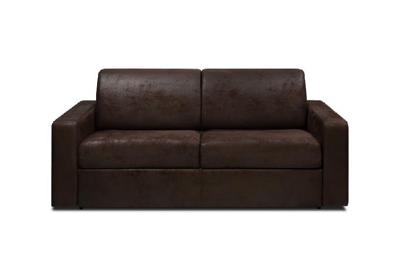 Canapé Convertible Express Style Industriel Madagascar - Matelas 16 cm - Microfibre Vintage Club - Couchage 120 cm_1
