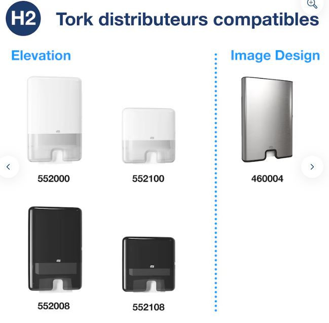 Tork xpress essuie mains pliage w- 21,2x32,2cm 2plis pure ouate gaufre blanc ecolabel systeme h2 (120454)- carton de 2400 format_1