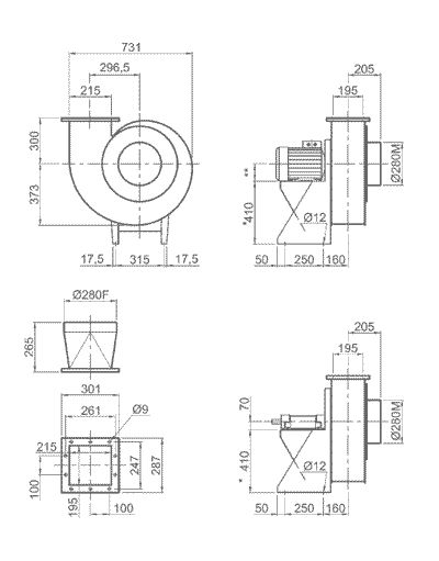 VSA 42 - Ventilateur centrifuge industriel Plastifer - Haute pression - Volute et turbine en polypropylène résistant_1