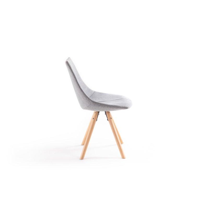 Lot de 2 chaises Sylvain en tissu gris - pieds en hêtre naturel - design chic et confortable_1