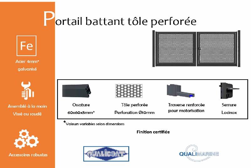 Portail battant tôle perforée - 11000 / 2250_1