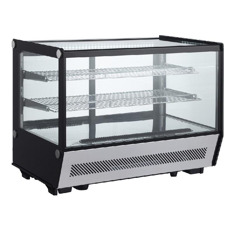Vitrine réfrigérée panoramique en inox - vitrage rectangulaire - 160L - Refroidissement ventilé - Référence RTW160B5_1
