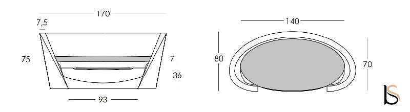 Canapé 2 places lumineux - Slide - Rouge_1