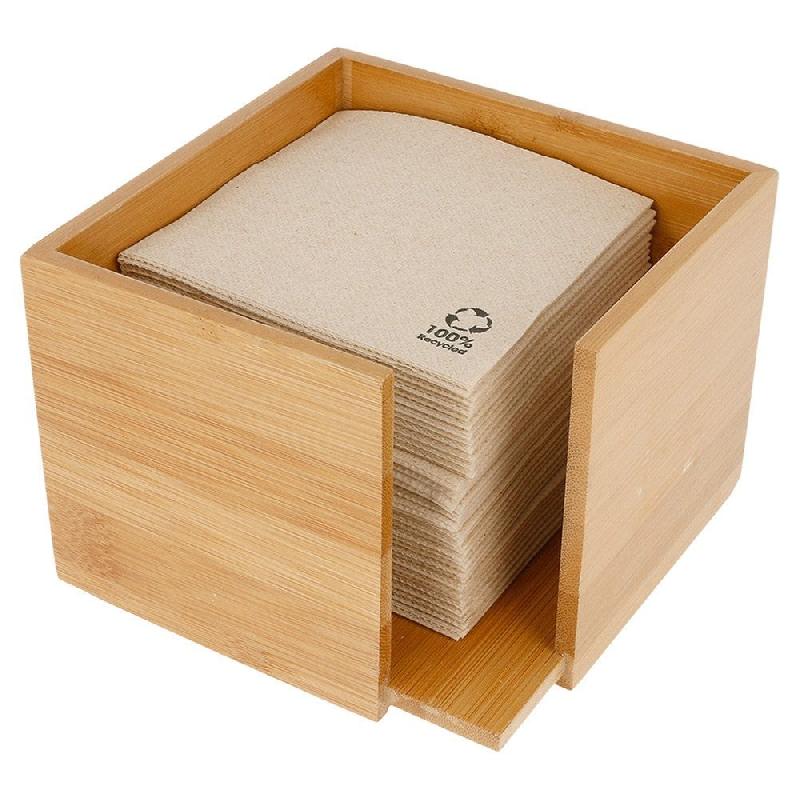 Distributeur de serviettes bambou 13,5x13,5x10cm_1