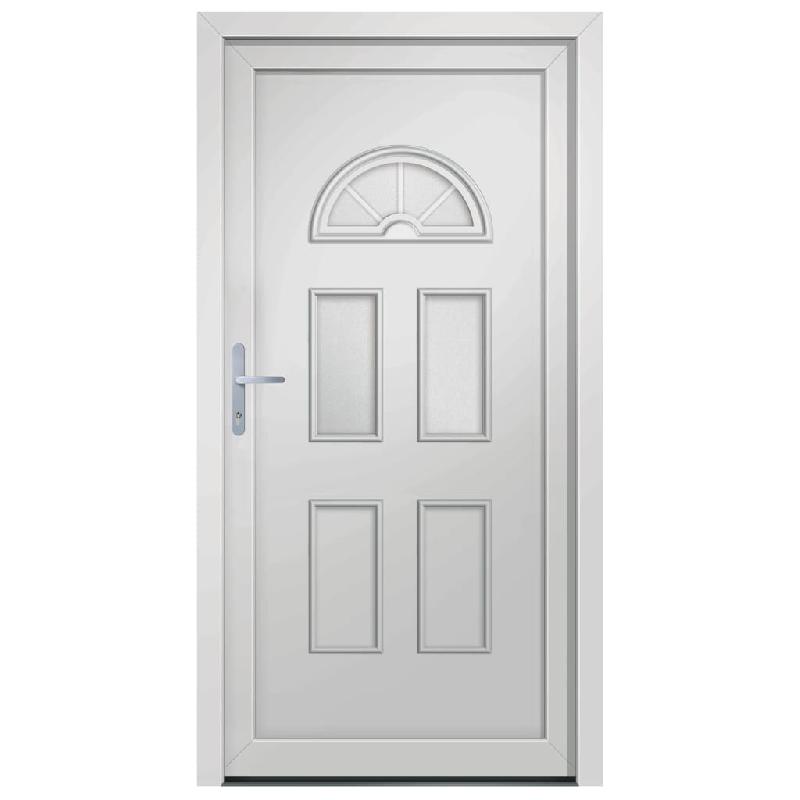 Vidaxl porte d'entrée blanc 110x210 cm pvc 3187914_1