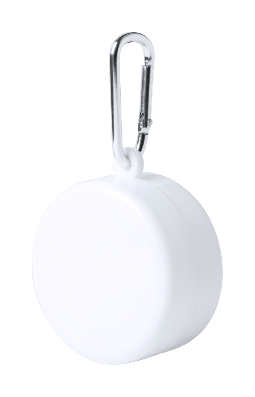 Mug pliable en plastique - avec pilulier et mousqueton - 220 ml - couleur blanc_1