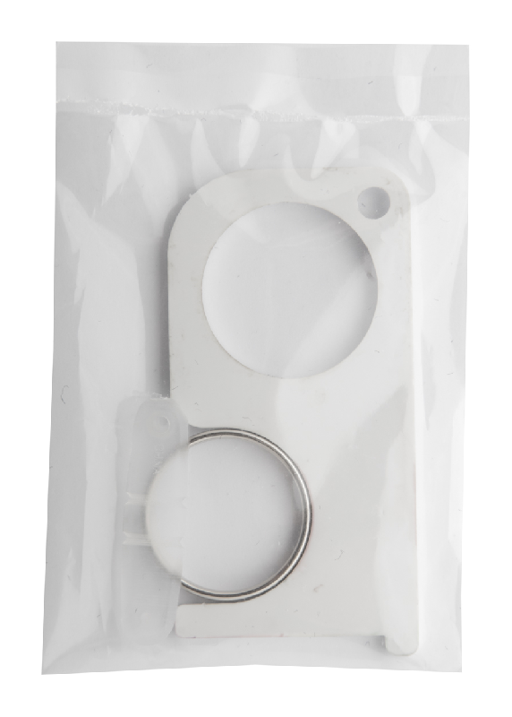 Porte-clés hygiénique - pratique en acrylique - avec bague en métal_1