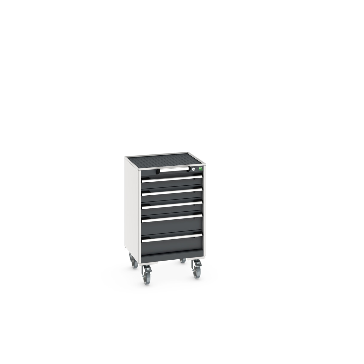 Armoire Roulante Cubio SLR-557-5.3 - 5 tiroirs avec dessus rebords/tapis - 525x525x885mm_0