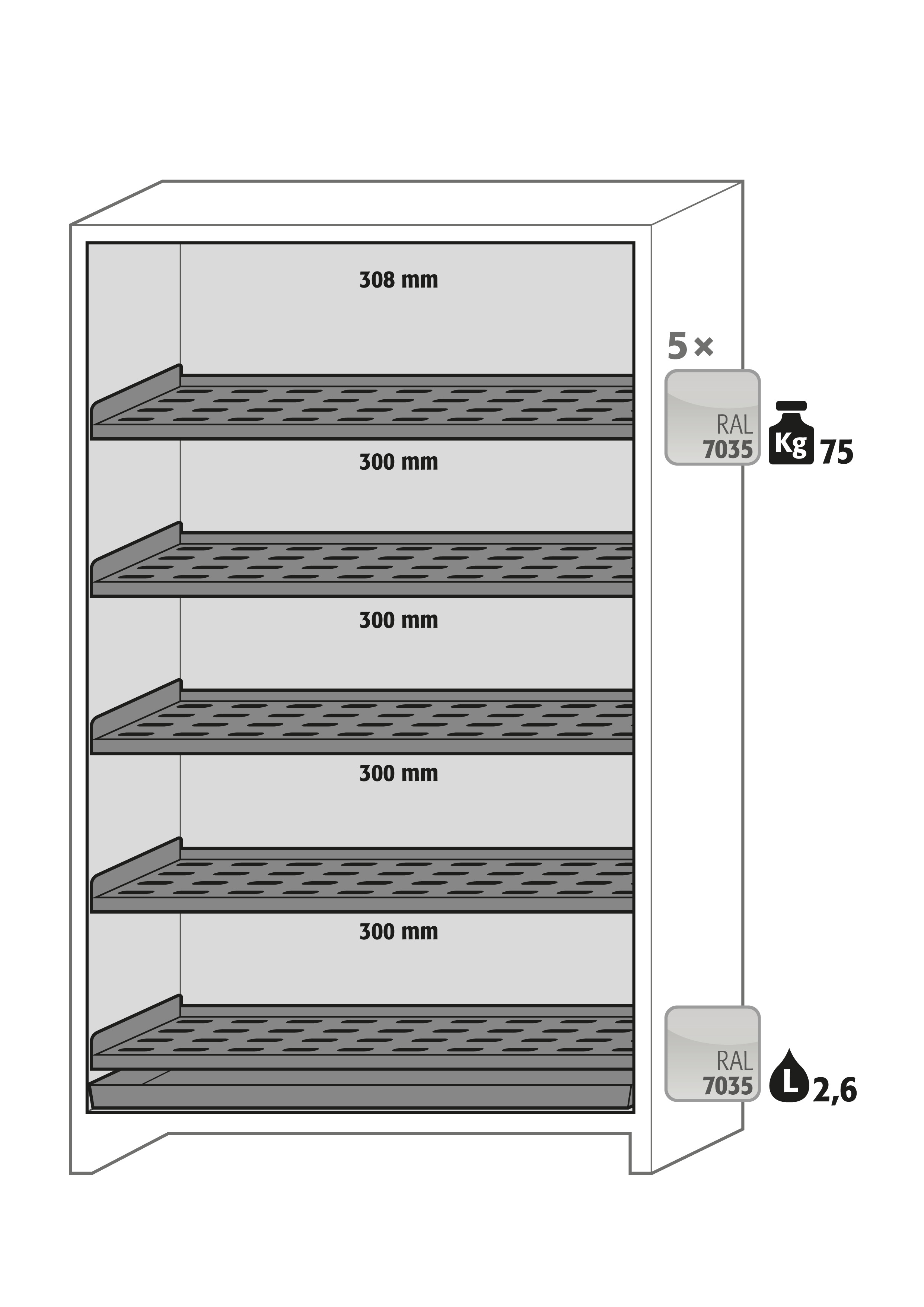 Armoire de sécurité pour batteries lithium-ion ION-PRO-90 - Modèle IO90.195.120.PS.WDC - Réf 41429-047-41388 - Protection avancée et testée au feu_1