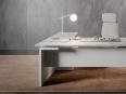 Bureau de direction en verre marbré SKIN avec retour - Stola_1