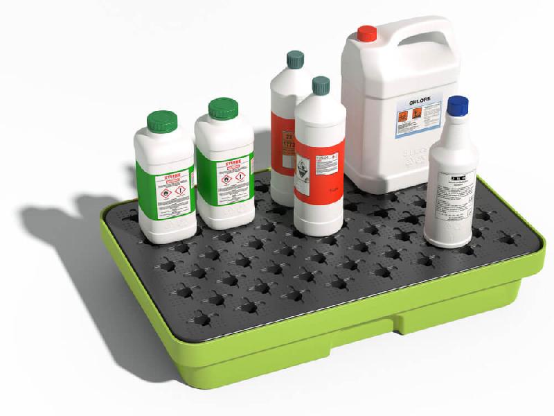 Bac de rétention PE 20 litres - caillebotis plastique - vert_1
