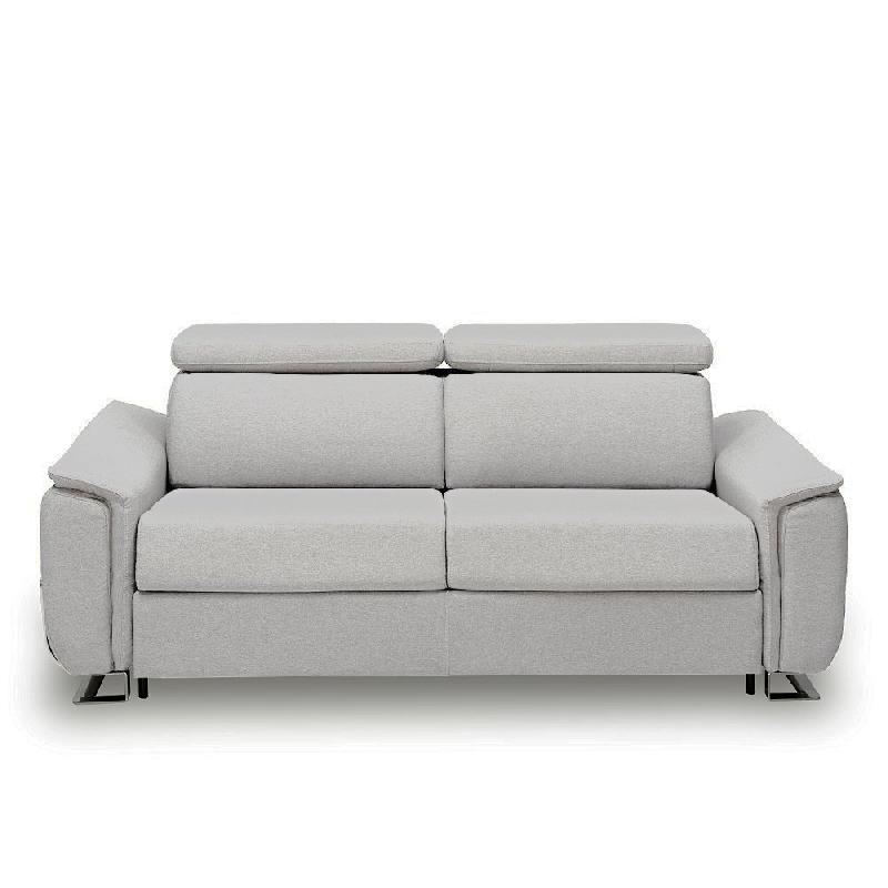 Canapé convertible express REAUMUR 140 cm - Matelas 16 cm haute résilience - Pieds luge Nabucka gris clair_1