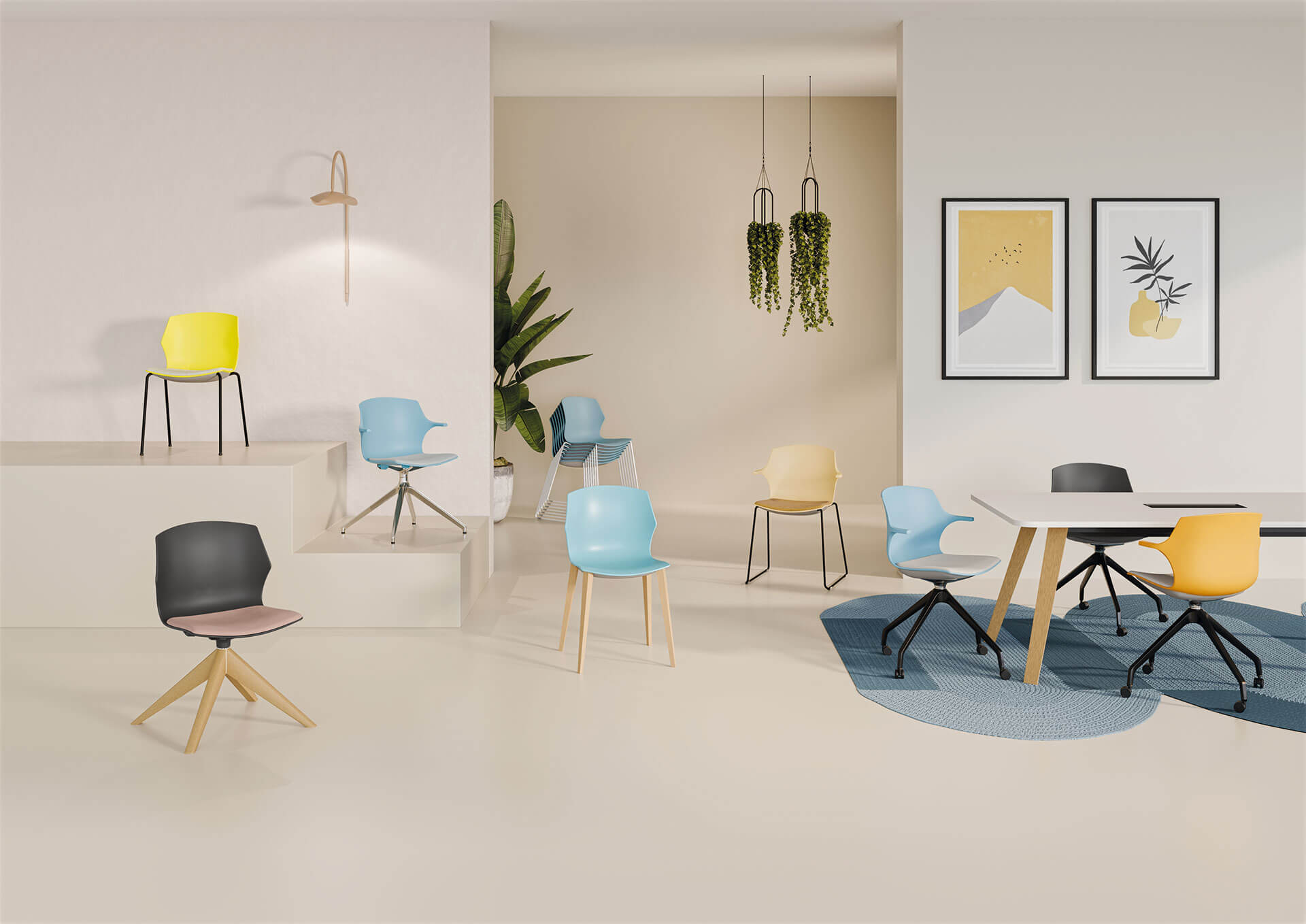 Chaise de bureau design My Frill - coque ergonomique, personnalisable et empilable_0