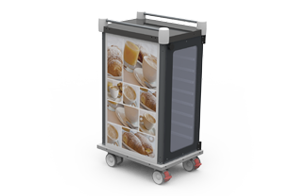 Chariot de distribution petit déjeuner en inox pour établissements de santé, hôpitaux, ehpad, restaurants - petit dej'  p1001pdj_1