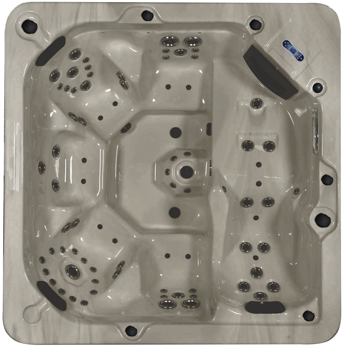 Spa-jacuzzi encastrable BC600 T - Pack thérapie XXL pour 6 personnes avec massages puissants et cascade inox_1