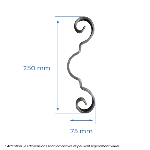 Volute H.250 x L.75 mm - plat 12 x 6mm_1