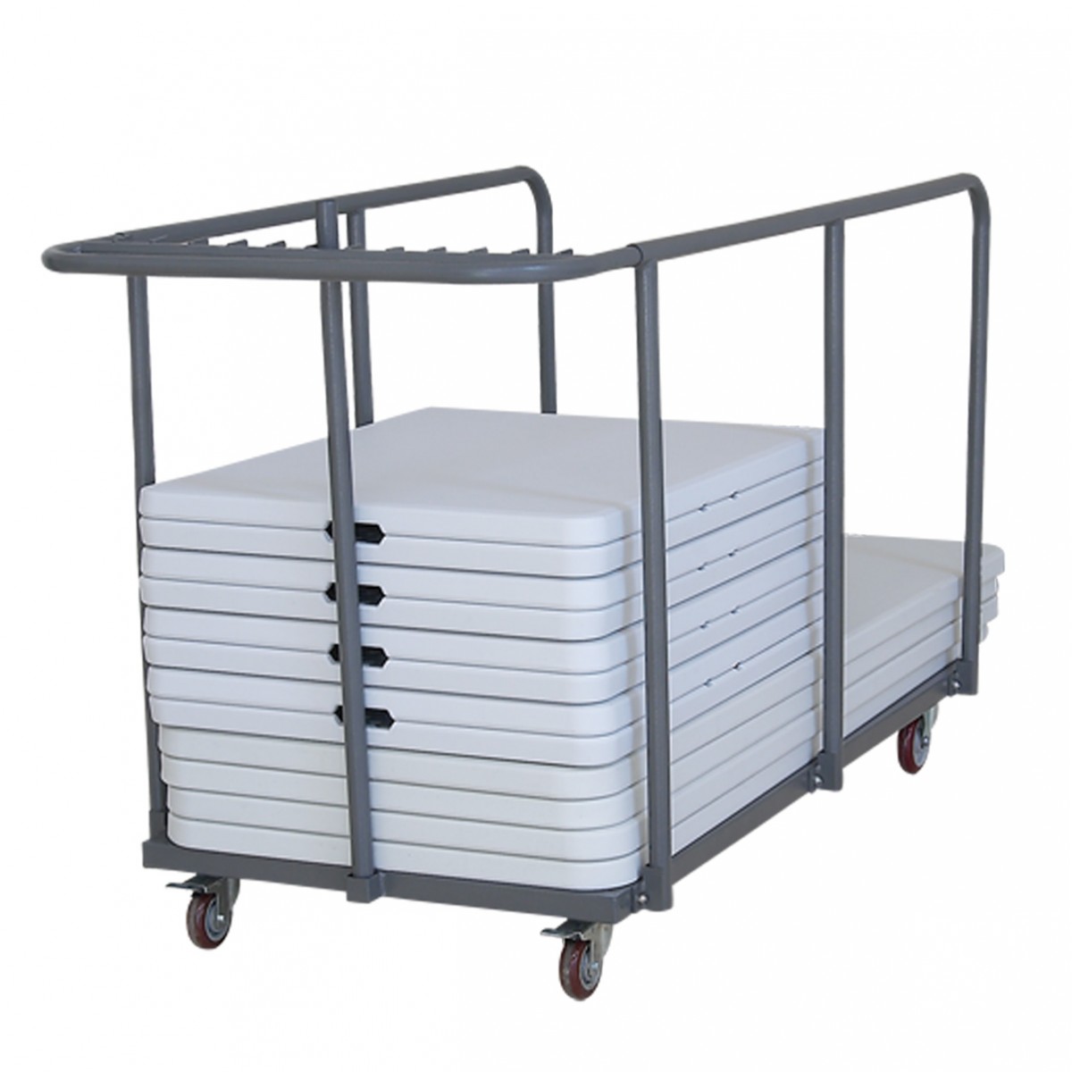Chariot de service pour tables pliantes et rondes - Acier époxy - Jusqu'à 18 tables rectangulaires et 13 tables rondes_1