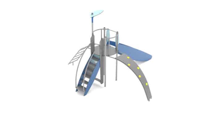 Structure multi-activités métallique Stellar Reine Charlotte - LD1EK0061 - inox - hauteur de chute libre 150 cm - Ludoparc_1