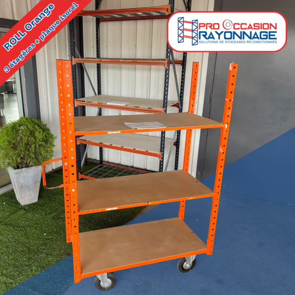 Chariot de rangement modulable - 3 étagères - Roll Orange_1