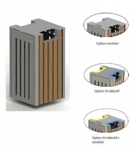 Serena - corbeille cendrier - square - acier galvanisé_1