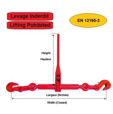 Tendeur d'arrimage express à cliquet pour chaîne 13 mm - EU-RCLB-13 - norme EN 12195-3_1