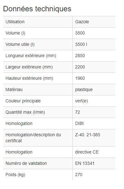238176w - Cuve à gasoil type FM 3500 L - stockage et distribution de diesel en polyéthylène double paroi_1