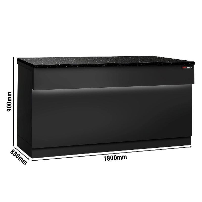 Comptoir caisse TORONTO - L1800 mm - Plan de travail en granit Noir - P900_1
