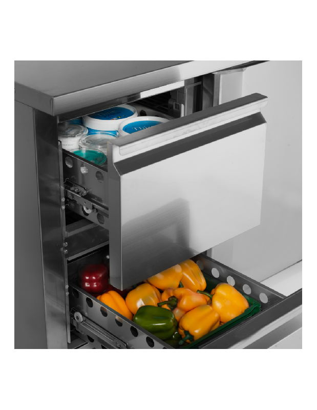 Desserte réfrigérée positive 6 tiroirs GN1/1 - Inox - Thermostat électronique - Classe B - TEFCOLD - CK7360_1